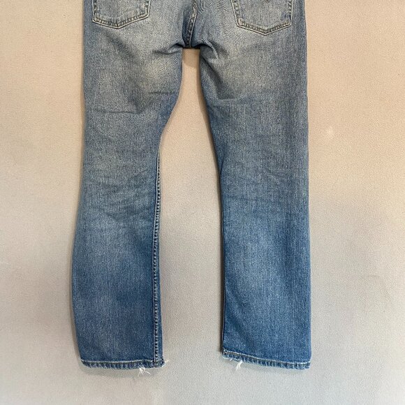 Levi’s 513 Slim Straight Jeans Mens 33x30 Medium Wash Distressed Faded Denim - Picture 7 of 7